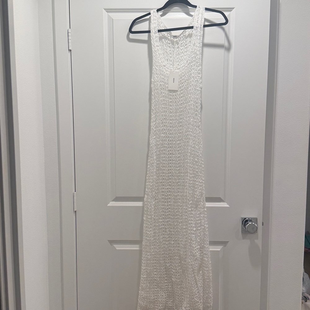 Mikoh White Crochet Tank Maxi